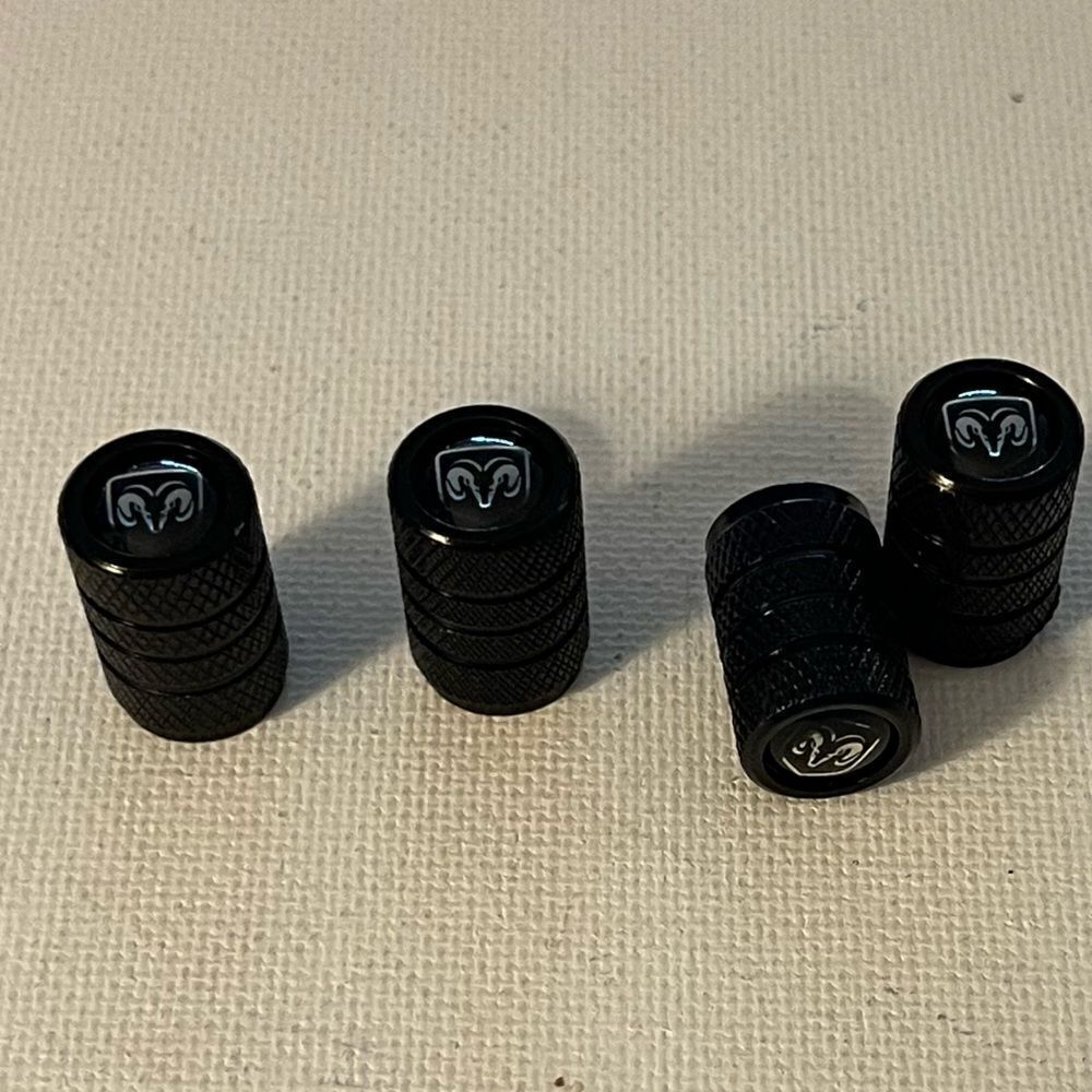 Dodge Logo Valve Stem Caps in Black NWT